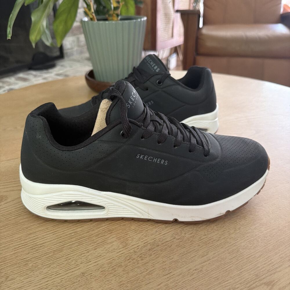 Skechers Uno Stand On Air Mens 10.5 Wide Black Sneakers 52458W